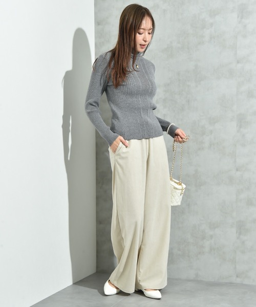 INTERPLANET（インタープラネット）の「コーデュロイウエストゴムワイドパンツ（その他パンツ・レディース・アイボリー/ブラウン/ブラック・FREE）」の5枚目の写真