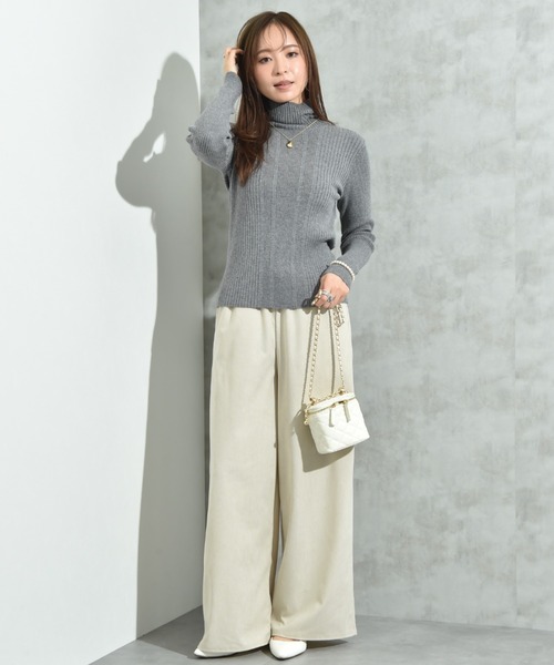 INTERPLANET（インタープラネット）の「コーデュロイウエストゴムワイドパンツ（その他パンツ・レディース・アイボリー/ブラウン/ブラック・FREE）」の7枚目の写真