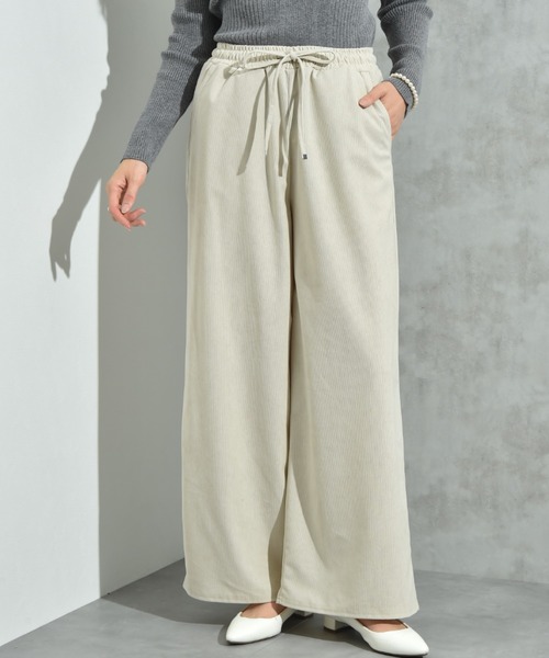 INTERPLANET（インタープラネット）の「コーデュロイウエストゴムワイドパンツ（その他パンツ・レディース・アイボリー/ブラウン/ブラック・FREE）」の8枚目の写真