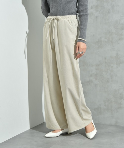 INTERPLANET（インタープラネット）の「コーデュロイウエストゴムワイドパンツ（その他パンツ・レディース・アイボリー/ブラウン/ブラック・FREE）」の9枚目の写真