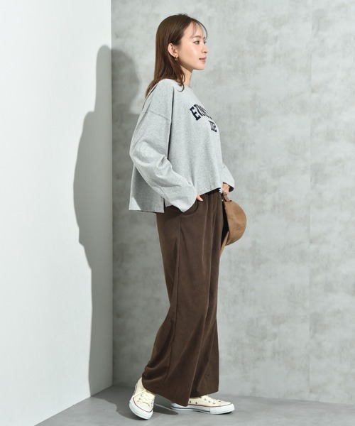 INTERPLANET（インタープラネット）の「コーデュロイウエストゴムワイドパンツ（その他パンツ・レディース・アイボリー/ブラウン/ブラック・FREE）」の17枚目の写真