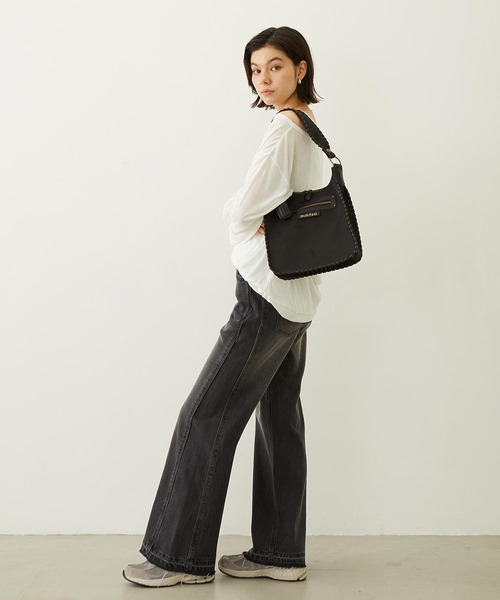 MILKFED.（ミルクフェド）の「FLARED DENIM PANTS（デニムパンツ・レディース・ブラック/インディゴブルー・S/M）」の8枚目の写真