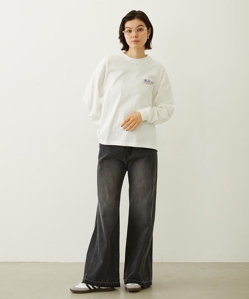 MILKFED.（ミルクフェド）の「FLARED DENIM PANTS（デニムパンツ・レディース・ブラック/インディゴブルー・S/M）」の9枚目の写真