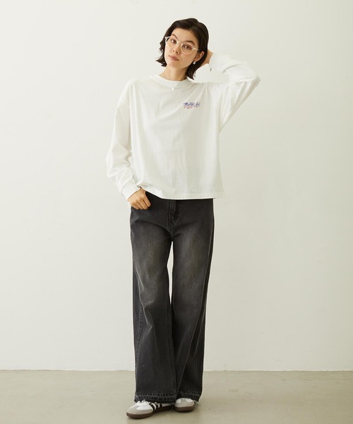 MILKFED.（ミルクフェド）の「FLARED DENIM PANTS（デニムパンツ・レディース・ブラック/インディゴブルー・S/M）」の10枚目の写真