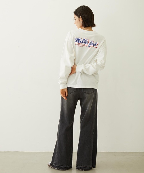MILKFED.（ミルクフェド）の「FLARED DENIM PANTS（デニムパンツ・レディース・ブラック/インディゴブルー・S/M）」の12枚目の写真