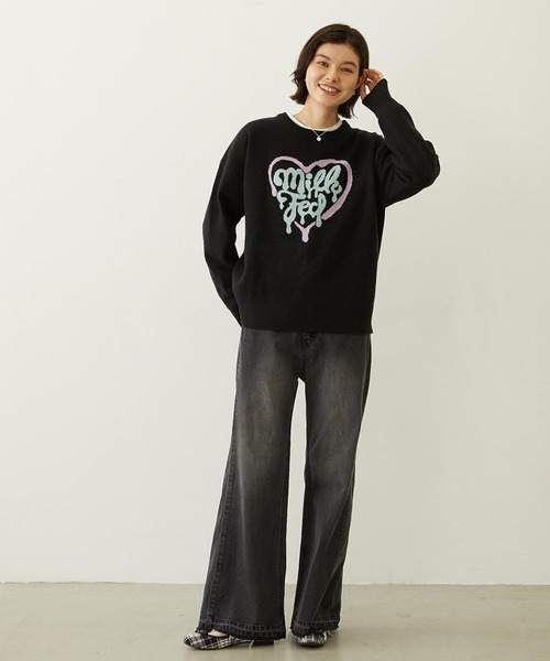 MILKFED.（ミルクフェド）の「FLARED DENIM PANTS（デニムパンツ・レディース・ブラック/インディゴブルー・S/M）」の13枚目の写真