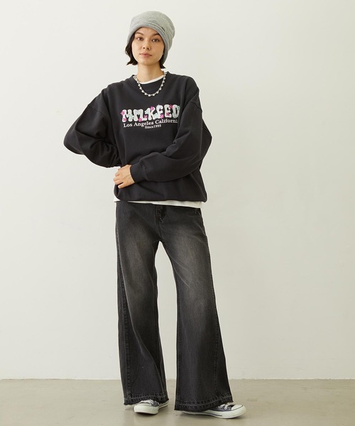 MILKFED.（ミルクフェド）の「FLARED DENIM PANTS（デニムパンツ・レディース・ブラック/インディゴブルー・S/M）」の19枚目の写真