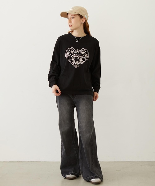 MILKFED.（ミルクフェド）の「FLARED DENIM PANTS（デニムパンツ・レディース・ブラック/インディゴブルー・S/M）」の20枚目の写真