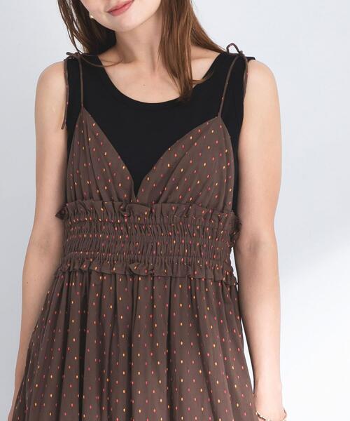 URBAN RESEARCH Sonny Label（アーバンリサーチサニーレーベル）の「コットンドビーシャーリングキャミワンピース（ワンピース・レディース・ブラウン/ブラック・FREE）」の12枚目の写真