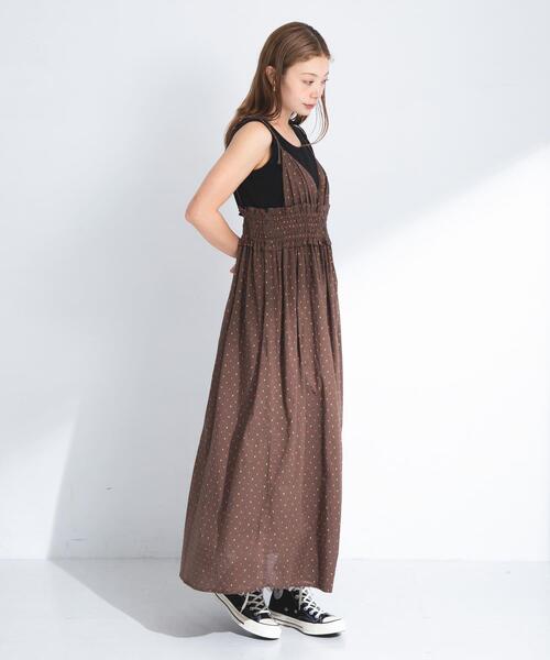 URBAN RESEARCH Sonny Label（アーバンリサーチサニーレーベル）の「コットンドビーシャーリングキャミワンピース（ワンピース・レディース・ブラウン/ブラック・FREE）」の16枚目の写真