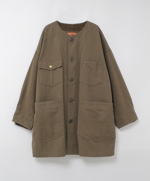 セール】J2145 ミドル丈のBIGなアトリエジャケット（ノーカラー