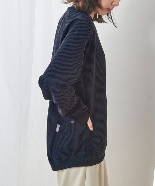 narifuri（ナリフリ）の「【narifuri】マルチワッフルクルーネックスウェット NF1173（スウェット・メンズ・その他2/その他1/ブラック/ホワイト/カーキ・S/XL/L/M）」の6枚目の写真