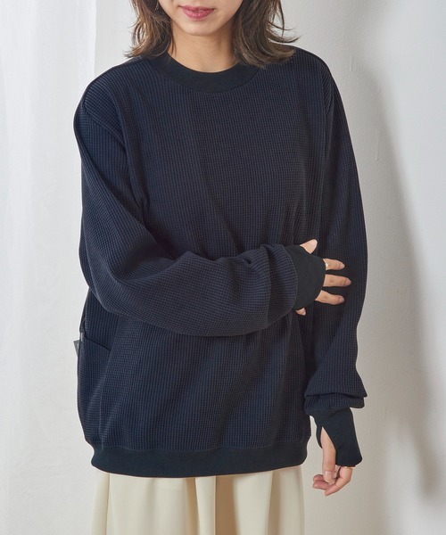 narifuri（ナリフリ）の「【narifuri】マルチワッフルクルーネックスウェット NF1173（スウェット・メンズ・その他2/その他1/ブラック/ホワイト/カーキ・S/XL/L/M）」の18枚目の写真