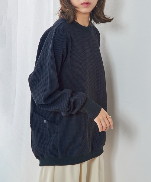 narifuri（ナリフリ）の「【narifuri】マルチワッフルクルーネックスウェット NF1173（スウェット・メンズ・その他2/その他1/ブラック/ホワイト/カーキ・S/XL/L/M）」の13枚目の写真