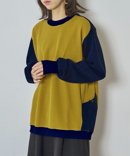 narifuri（ナリフリ）の「【narifuri】マルチワッフルクルーネックスウェット NF1173（スウェット・メンズ・その他2/その他1/ブラック/ホワイト/カーキ・S/XL/L/M）」の10枚目の写真