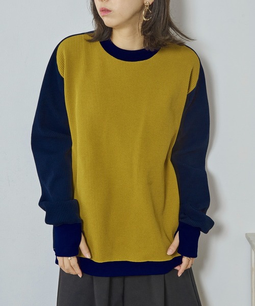 narifuri（ナリフリ）の「【narifuri】マルチワッフルクルーネックスウェット NF1173（スウェット・メンズ・その他2/その他1/ブラック/ホワイト/カーキ・S/XL/L/M）」の12枚目の写真