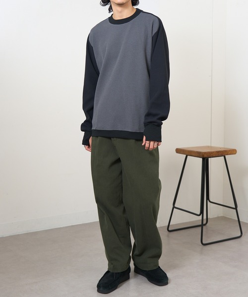 narifuri（ナリフリ）の「【narifuri】マルチワッフルクルーネックスウェット NF1173（スウェット・メンズ・その他2/その他1/ブラック/ホワイト/カーキ・S/XL/L/M）」の15枚目の写真