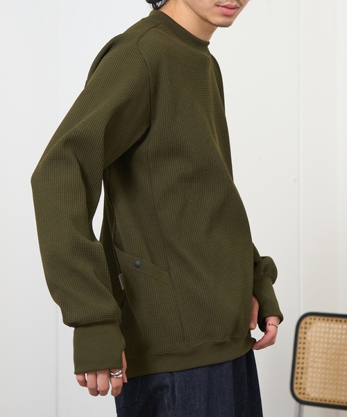 narifuri（ナリフリ）の「【narifuri】マルチワッフルクルーネックスウェット NF1173（スウェット・メンズ・その他2/その他1/ブラック/ホワイト/カーキ・S/XL/L/M）」の7枚目の写真