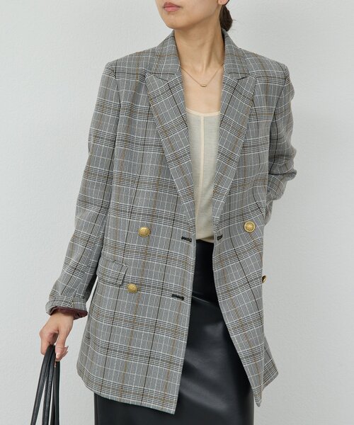 GALLARDAGALANTE（ガリャルダガランテ）の「ピークドラペルジャケット（テーラードジャケット・レディース・ネイビー/グレー・FREE）」の4枚目の写真