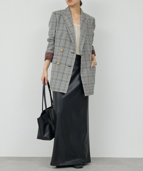 GALLARDAGALANTE（ガリャルダガランテ）の「ピークドラペルジャケット（テーラードジャケット・レディース・ネイビー/グレー・FREE）」の6枚目の写真