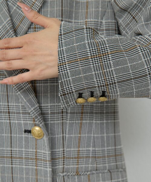 GALLARDAGALANTE（ガリャルダガランテ）の「ピークドラペルジャケット（テーラードジャケット・レディース・ネイビー/グレー・FREE）」の14枚目の写真