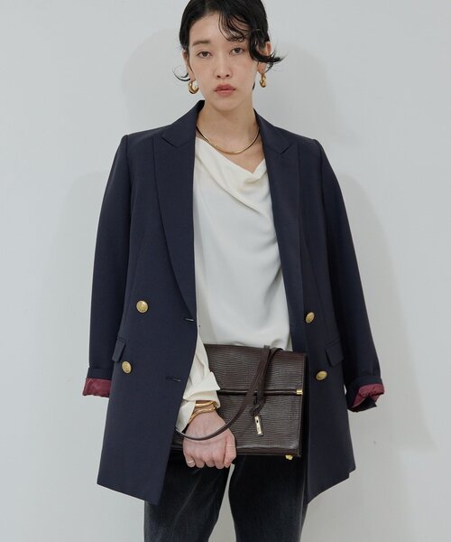 GALLARDAGALANTE（ガリャルダガランテ）の「ピークドラペルジャケット（テーラードジャケット・レディース・ネイビー/グレー・FREE）」の21枚目の写真
