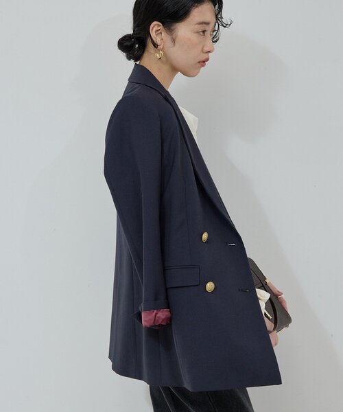 GALLARDAGALANTE（ガリャルダガランテ）の「ピークドラペルジャケット（テーラードジャケット・レディース・ネイビー/グレー・FREE）」の22枚目の写真