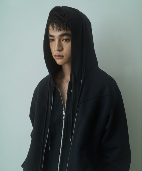 PHILTHEORY(フィルセオリー)の「Layered duck sweat parka / レイヤードダックスウェットパーカー(パーカー・メンズ・ブラック/グレー・3/2/1)」の12枚目の写真