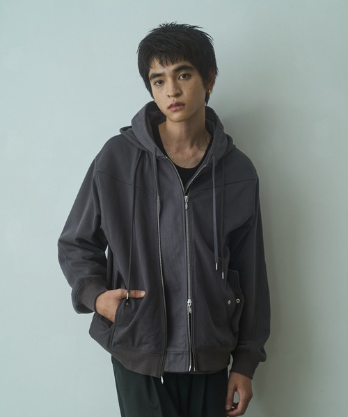 PHILTHEORY(フィルセオリー)の「Layered duck sweat parka / レイヤードダックスウェットパーカー(パーカー・メンズ・ブラック/グレー・3/2/1)」の16枚目の写真