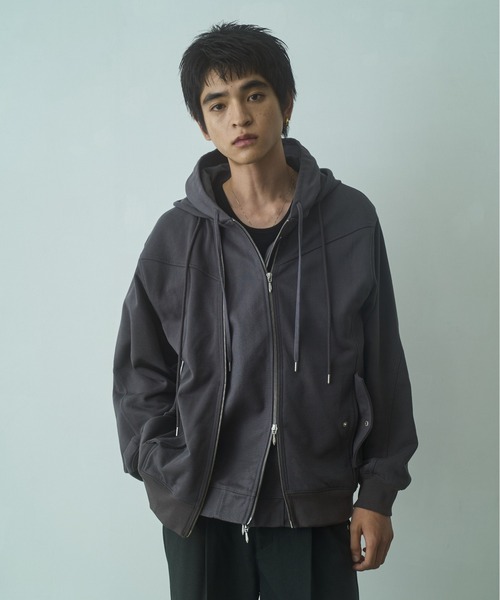 PHILTHEORY(フィルセオリー)の「Layered duck sweat parka / レイヤードダックスウェットパーカー(パーカー・メンズ・ブラック/グレー・3/2/1)」の20枚目の写真