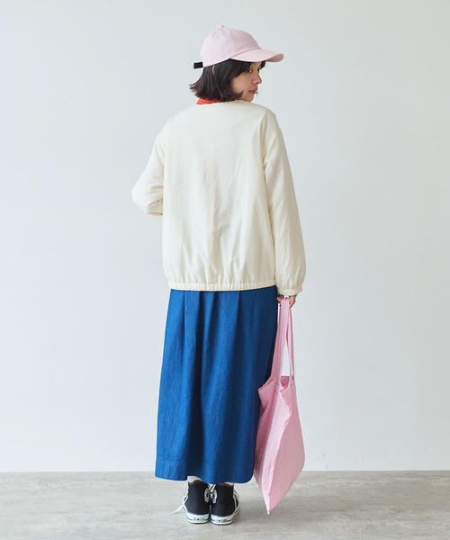 bulle de savon（ビュルデサボン）の「《early spring》100/-ブロード EDODAKI 中綿ブルゾン（ブルゾン・レディース・チャコールグレー/アイボリー・FREE）」の9枚目の写真