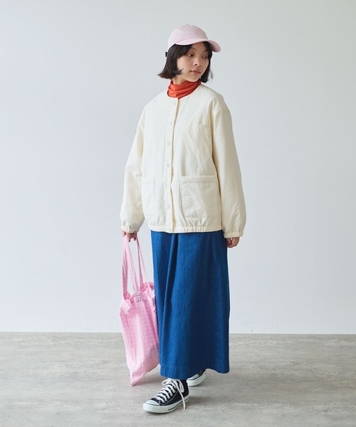 bulle de savon（ビュルデサボン）の「《early spring》100/-ブロード EDODAKI 中綿ブルゾン（ブルゾン・レディース・チャコールグレー/アイボリー・FREE）」の10枚目の写真