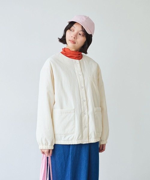 bulle de savon（ビュルデサボン）の「《early spring》100/-ブロード EDODAKI 中綿ブルゾン（ブルゾン・レディース・チャコールグレー/アイボリー・FREE）」の3枚目の写真