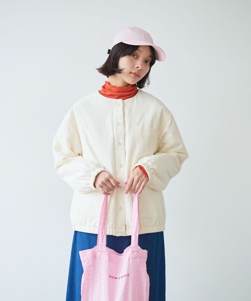 bulle de savon（ビュルデサボン）の「《early spring》100/-ブロード EDODAKI 中綿ブルゾン（ブルゾン・レディース・チャコールグレー/アイボリー・FREE）」の4枚目の写真