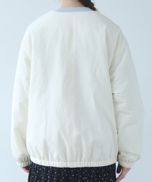 bulle de savon（ビュルデサボン）の「《early spring》100/-ブロード EDODAKI 中綿ブルゾン（ブルゾン・レディース・チャコールグレー/アイボリー・FREE）」の17枚目の写真