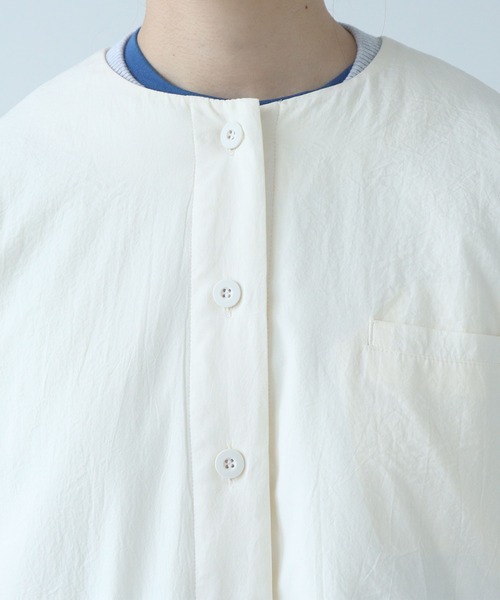 bulle de savon（ビュルデサボン）の「《early spring》100/-ブロード EDODAKI 中綿ブルゾン（ブルゾン・レディース・チャコールグレー/アイボリー・FREE）」の18枚目の写真