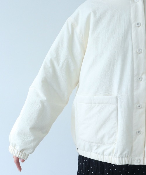 bulle de savon（ビュルデサボン）の「《early spring》100/-ブロード EDODAKI 中綿ブルゾン（ブルゾン・レディース・チャコールグレー/アイボリー・FREE）」の19枚目の写真