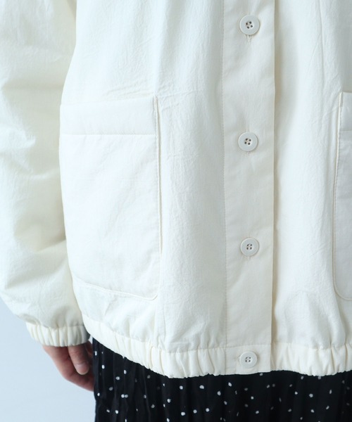 bulle de savon（ビュルデサボン）の「《early spring》100/-ブロード EDODAKI 中綿ブルゾン（ブルゾン・レディース・チャコールグレー/アイボリー・FREE）」の22枚目の写真