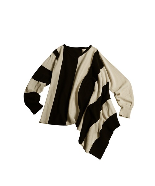 2021FW バイアスニット バイアスボーダーニット（ニット/セーター）｜antiqua