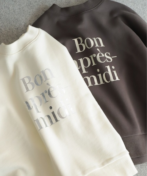 NOMBRE IMPAIR（ノンブルアンペール）の「フレーズ箔PT　ハイネックP/O（Tシャツ/カットソー・レディース・ホワイト/チャコールグレー・FREE）」の2枚目の写真