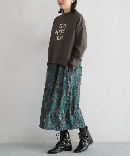 NOMBRE IMPAIR（ノンブルアンペール）の「フレーズ箔PT　ハイネックP/O（Tシャツ/カットソー・レディース・ホワイト/チャコールグレー・FREE）」の13枚目の写真