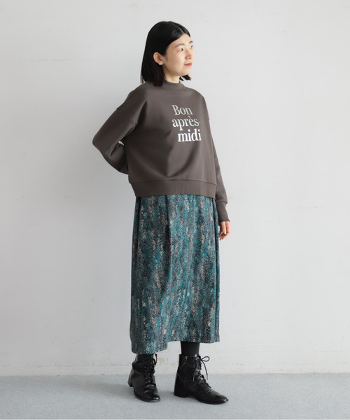 NOMBRE IMPAIR（ノンブルアンペール）の「フレーズ箔PT　ハイネックP/O（Tシャツ/カットソー・レディース・ホワイト/チャコールグレー・FREE）」の15枚目の写真