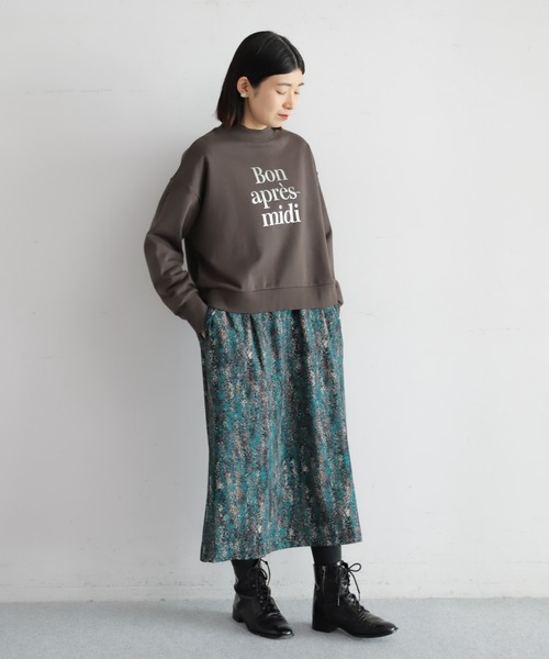 NOMBRE IMPAIR（ノンブルアンペール）の「フレーズ箔PT　ハイネックP/O（Tシャツ/カットソー・レディース・ホワイト/チャコールグレー・FREE）」の12枚目の写真