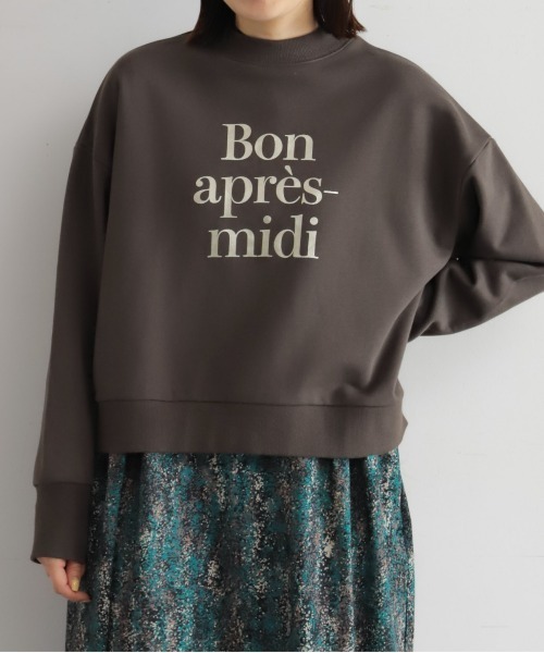 NOMBRE IMPAIR（ノンブルアンペール）の「フレーズ箔PT　ハイネックP/O（Tシャツ/カットソー・レディース・ホワイト/チャコールグレー・FREE）」の3枚目の写真