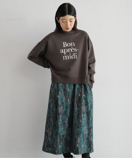 NOMBRE IMPAIR（ノンブルアンペール）の「フレーズ箔PT　ハイネックP/O（Tシャツ/カットソー・レディース・ホワイト/チャコールグレー・FREE）」の18枚目の写真