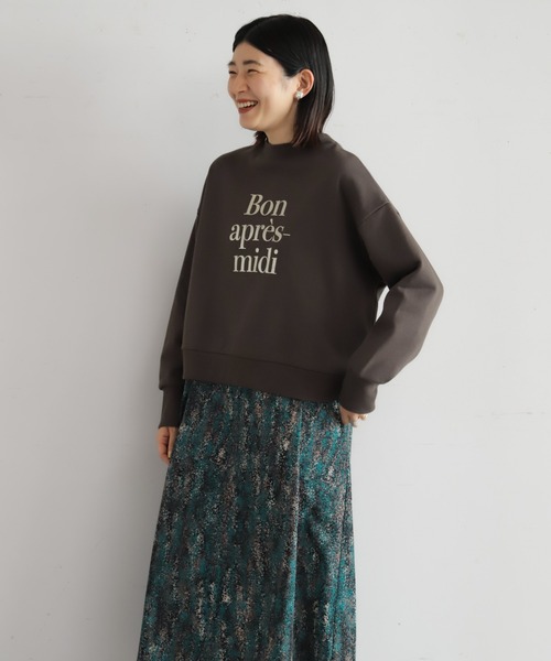 NOMBRE IMPAIR（ノンブルアンペール）の「フレーズ箔PT　ハイネックP/O（Tシャツ/カットソー・レディース・ホワイト/チャコールグレー・FREE）」の16枚目の写真