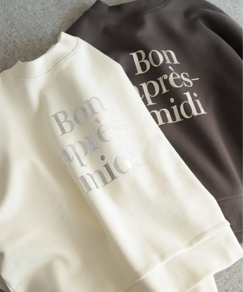 NOMBRE IMPAIR（ノンブルアンペール）の「フレーズ箔PT　ハイネックP/O（Tシャツ/カットソー・レディース・ホワイト/チャコールグレー・FREE）」の19枚目の写真