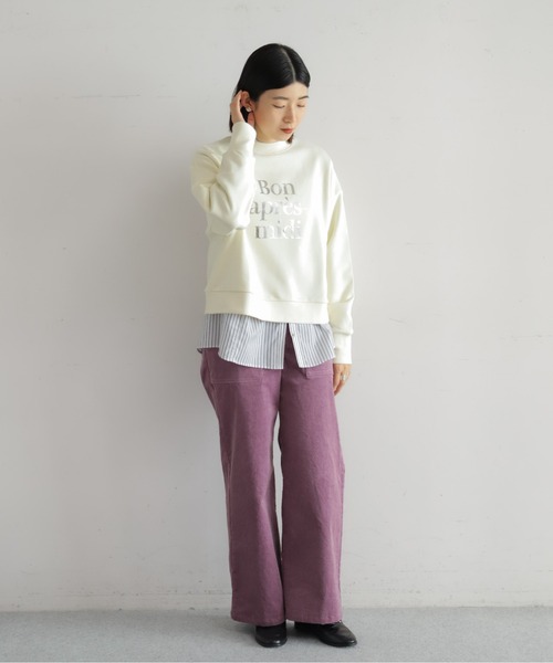 NOMBRE IMPAIR（ノンブルアンペール）の「フレーズ箔PT　ハイネックP/O（Tシャツ/カットソー・レディース・ホワイト/チャコールグレー・FREE）」の4枚目の写真
