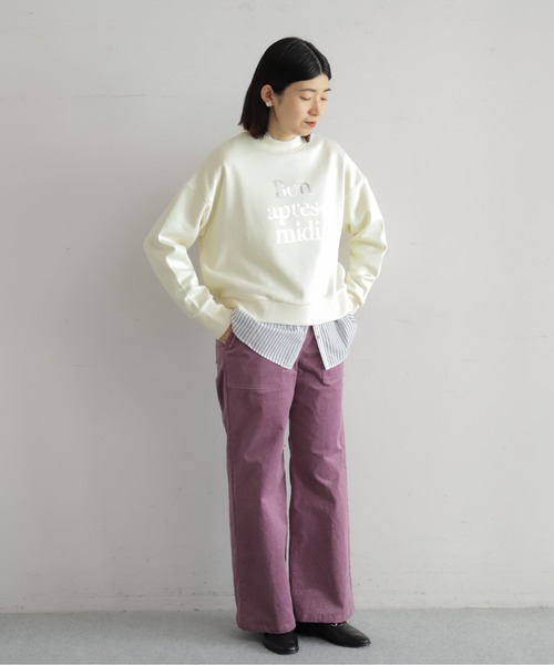 NOMBRE IMPAIR（ノンブルアンペール）の「フレーズ箔PT　ハイネックP/O（Tシャツ/カットソー・レディース・ホワイト/チャコールグレー・FREE）」の5枚目の写真