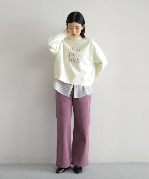 NOMBRE IMPAIR（ノンブルアンペール）の「フレーズ箔PT　ハイネックP/O（Tシャツ/カットソー・レディース・ホワイト/チャコールグレー・FREE）」の11枚目の写真